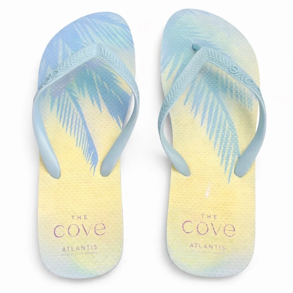 The Cove Atlantis Bahamas Blue Flip Flops Thong Sandals 10